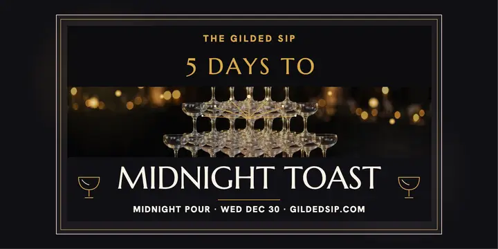 Gilded Sip midnight toast countdown post: new year countdown post template