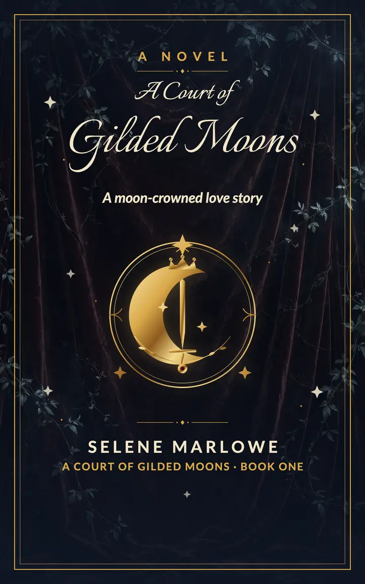 Gilded Moons romantasy ebook cover: romantasy ebook cover template
