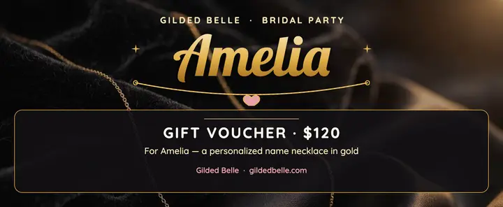 Gilded Belle name necklace gift voucher: gift voucher template