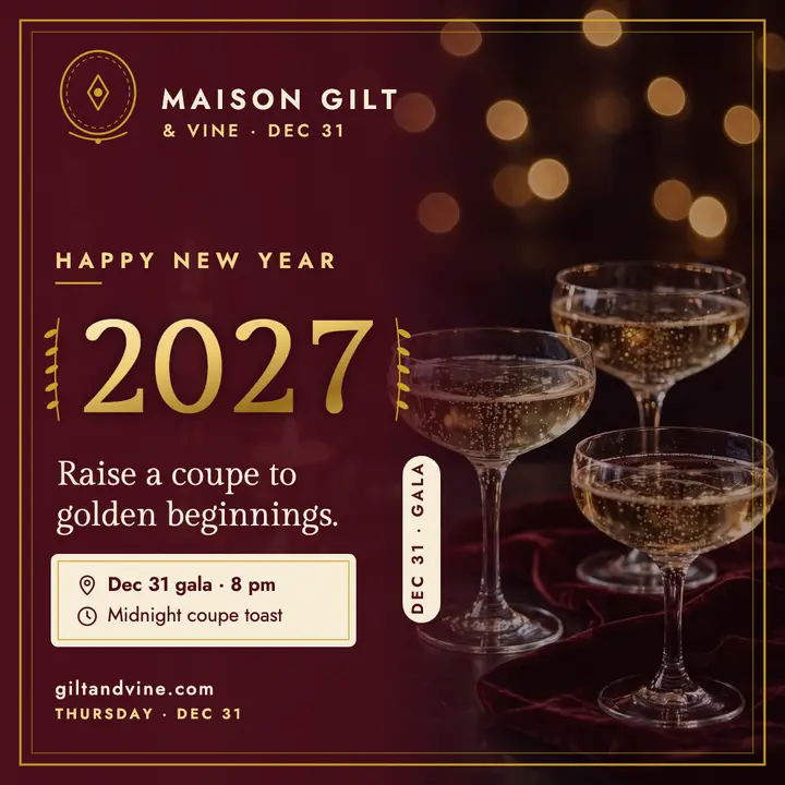 Gilded New Year toast post template