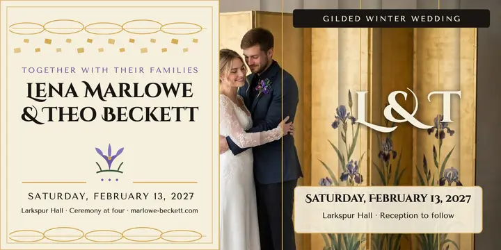 Marlowe Beckett gilded screen invitation template