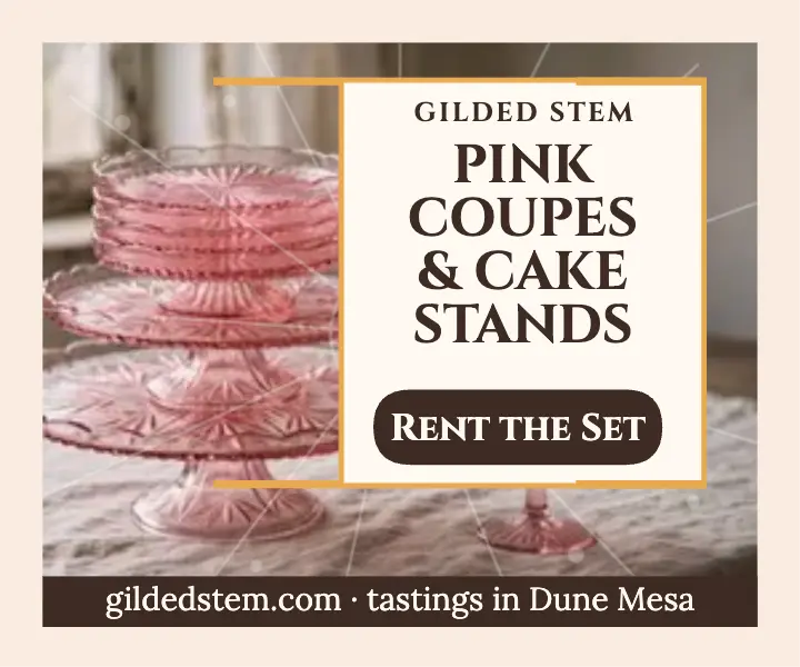 Gilded Stem pink glass rental ad template
