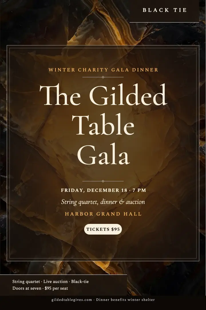 The Gilded Table Gala winter poster template