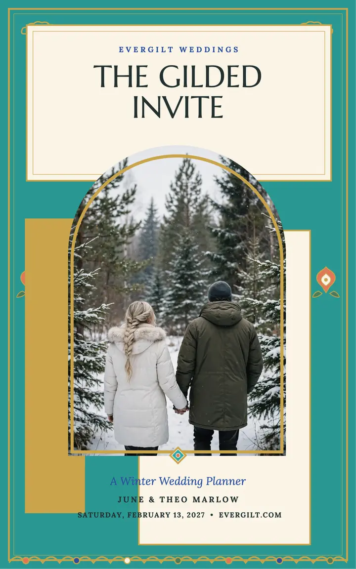 Gilded winter wedding planner ebook template