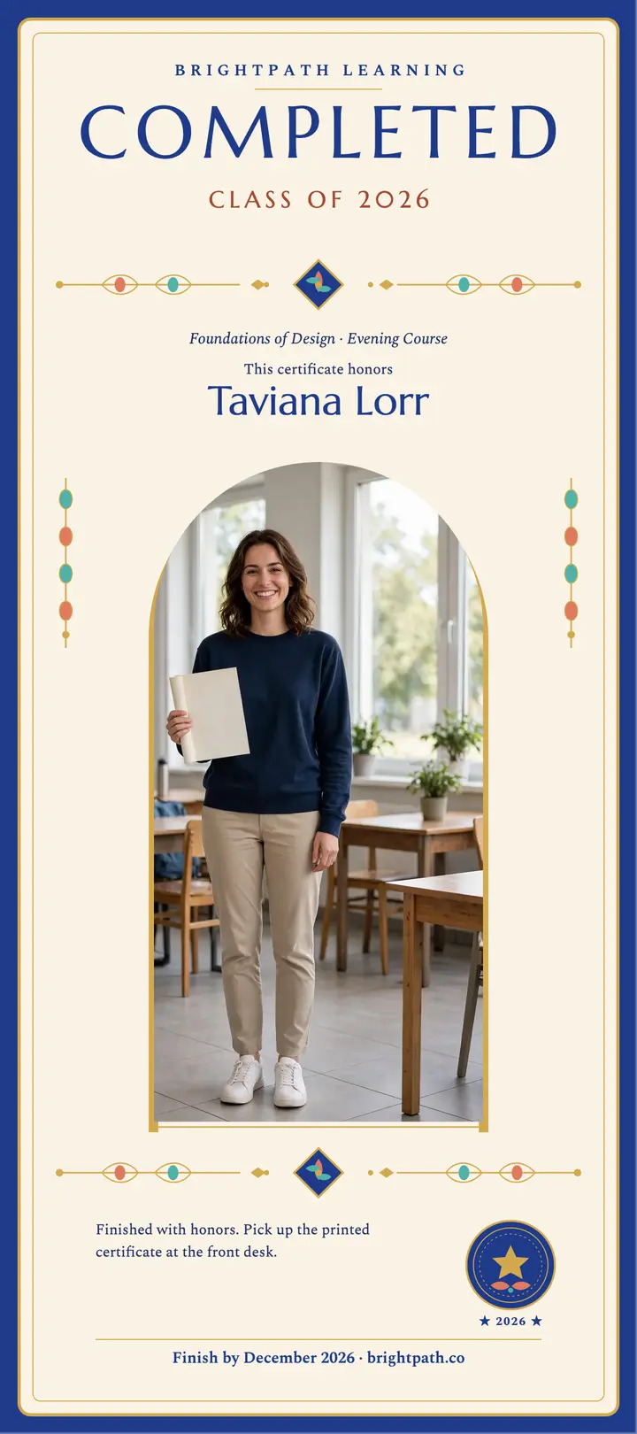 Brightpath completion certificate rack: completion certificate rack card template
