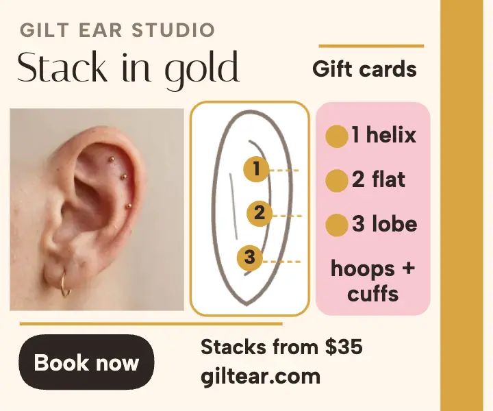 Gilt Ear Studio ear stack mini ad template