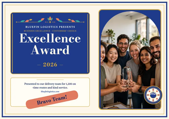 Bluefin excellence award certificate template