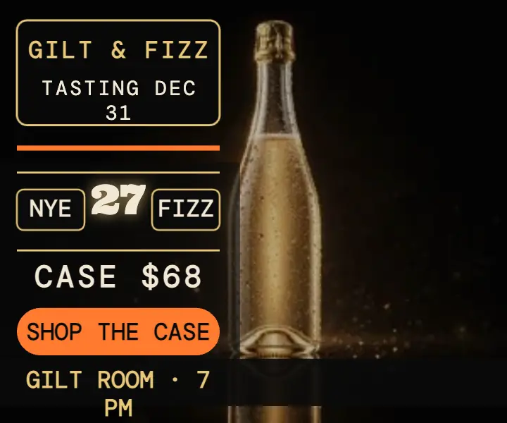 Gilt and Fizz NYE sparkling case ad template
