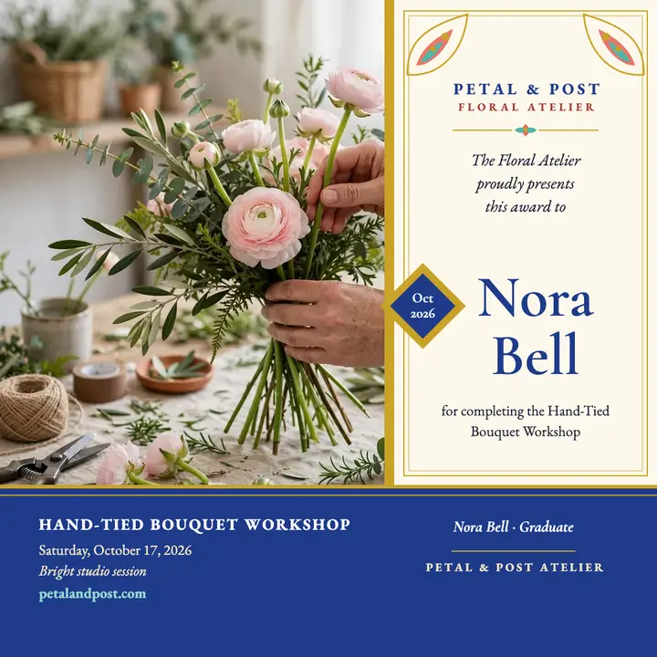 Petal and Post floral certificate post template