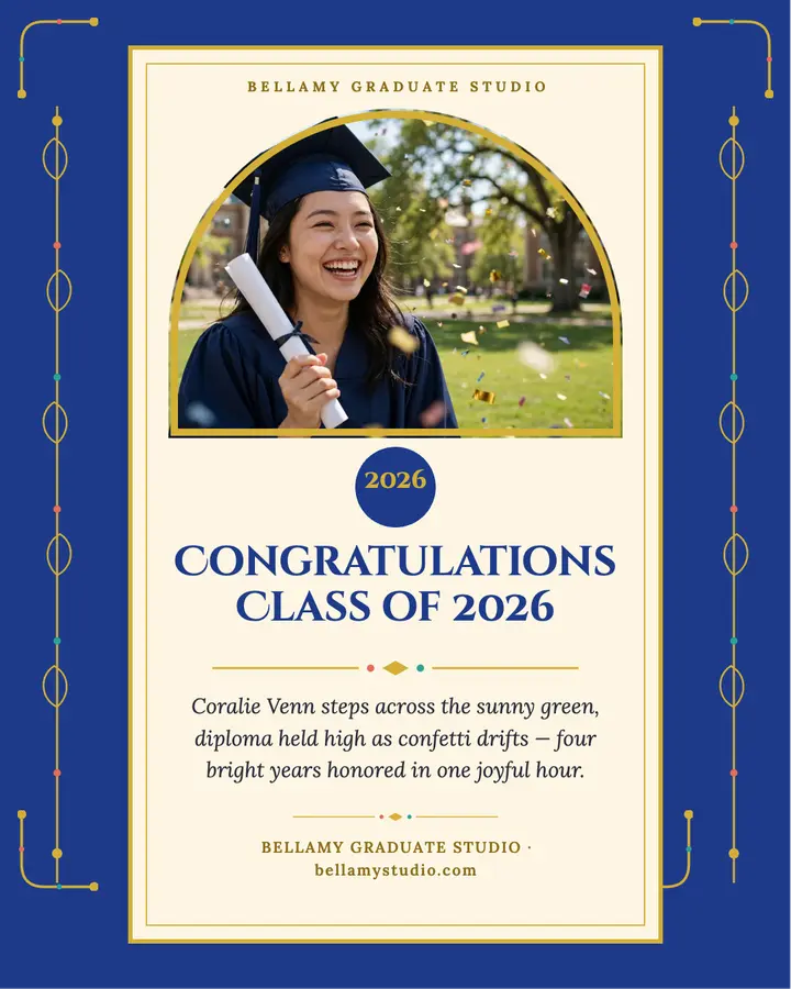 Gilt graduation tribute post: graduation tribute post template