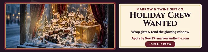 Gilt holiday window hiring banner: holiday hiring banner template