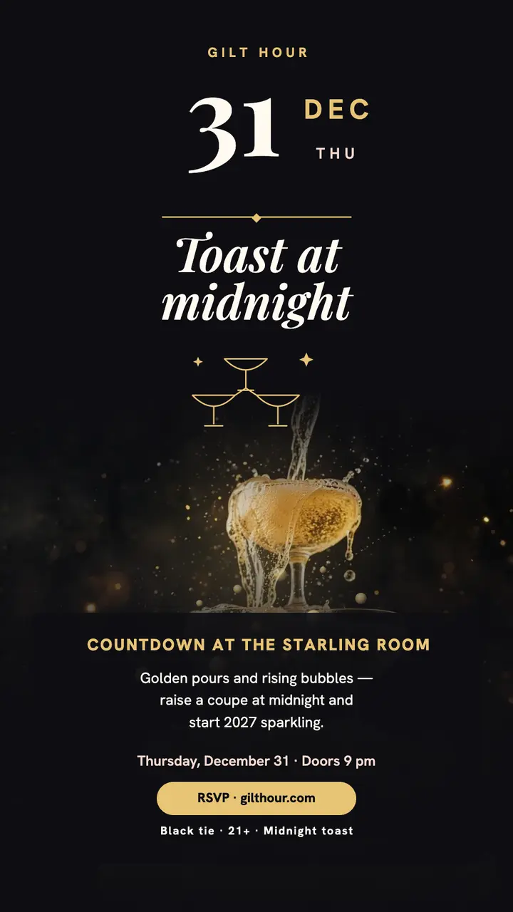 Gilt Hour midnight toast story template