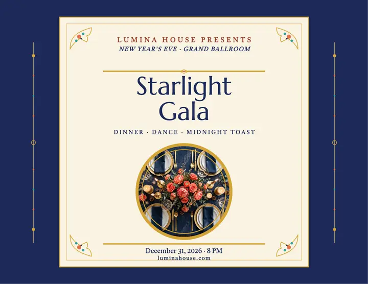 Starlight Gala New Year program cover template