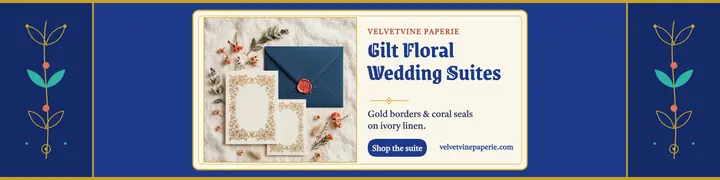 Velvetvine gilt wedding suite banner template
