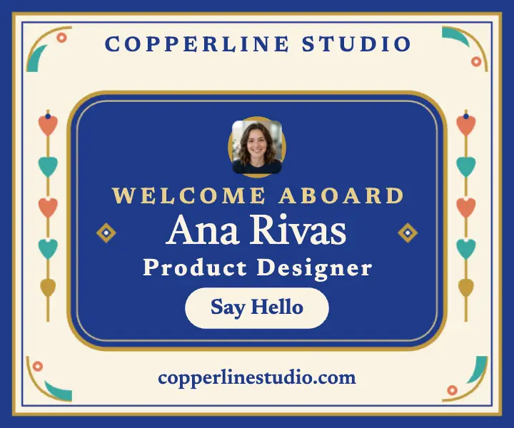 Copperline Studio welcome aboard hiring ad: welcome aboard hiring ad template