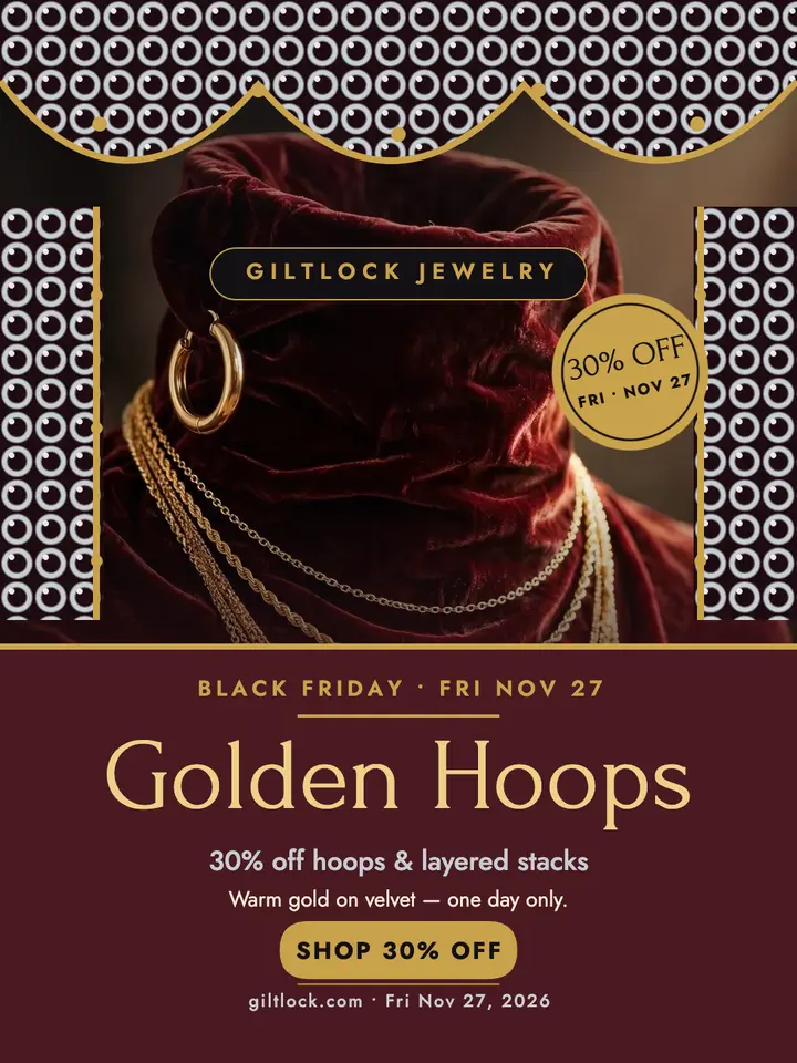 Giltlock Black Friday gold hoops portrait template