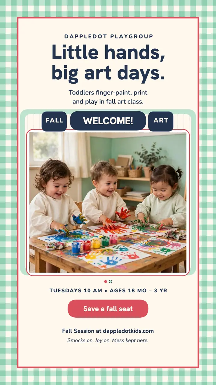 Dappledot Playgroup welcome story: playgroup welcome story template