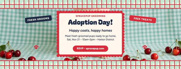 Sprucepup gingham adoption day cover template