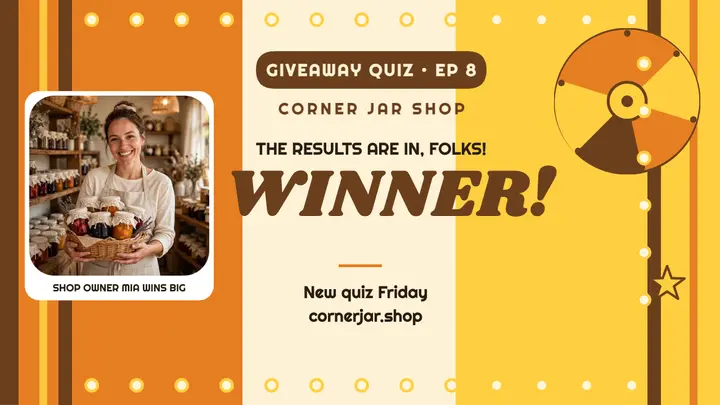 Corner Jar Shop giveaway winner thumbnail template
