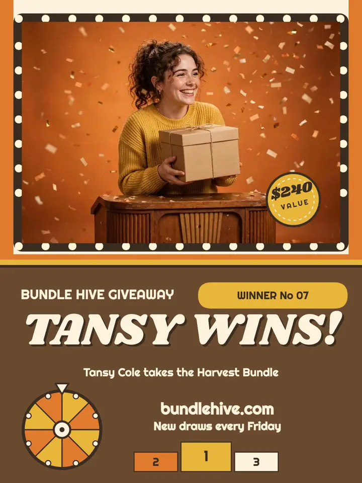 Bundle Hive giveaway winner board template