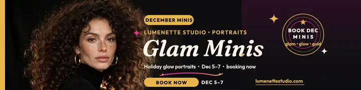 Lumenette glam minis creator banner template