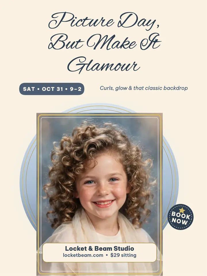 Locket and Beam glamour picture day post template