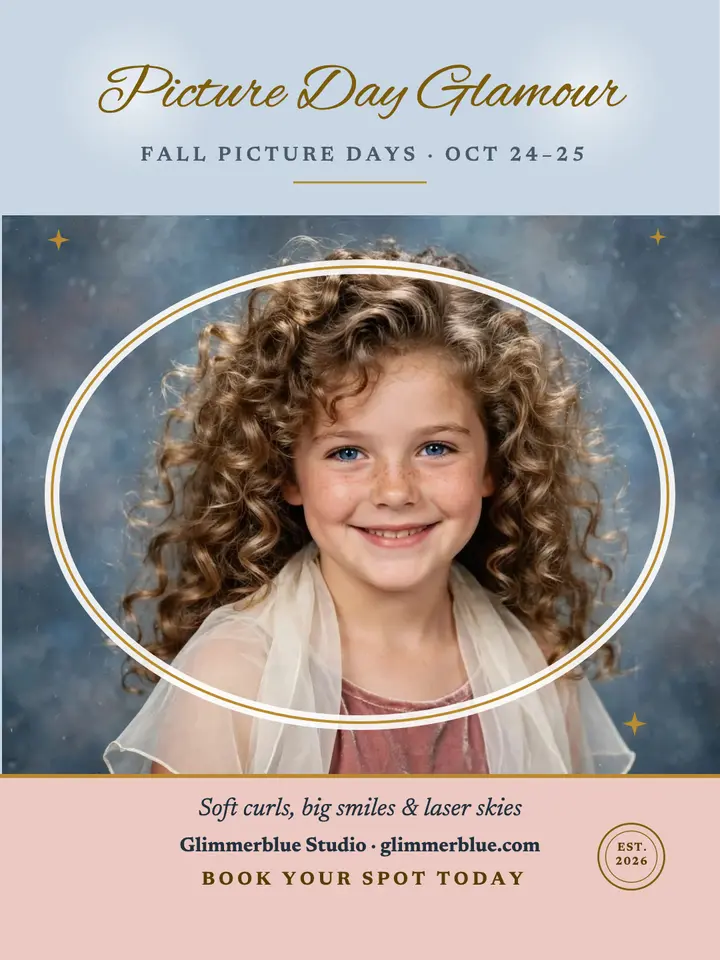 Glimmerblue glamour picture day portrait template