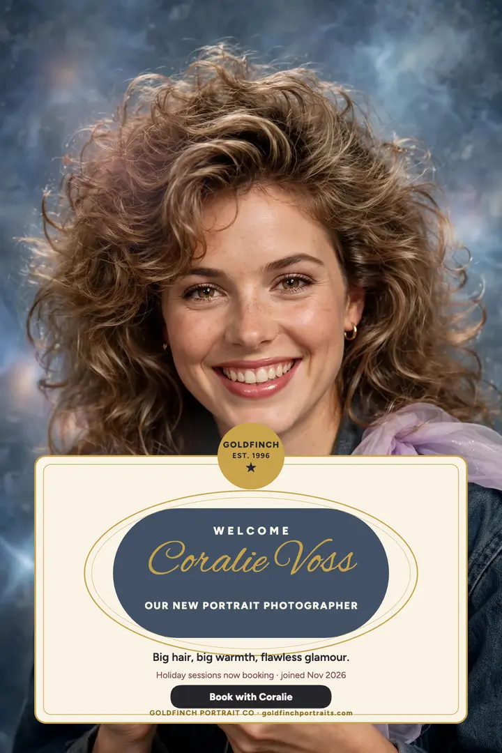Goldfinch welcome photographer glamour poster template