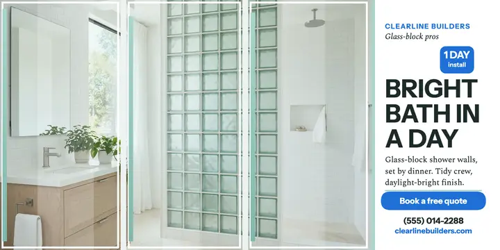 Clearline glass-block bath in a day post template