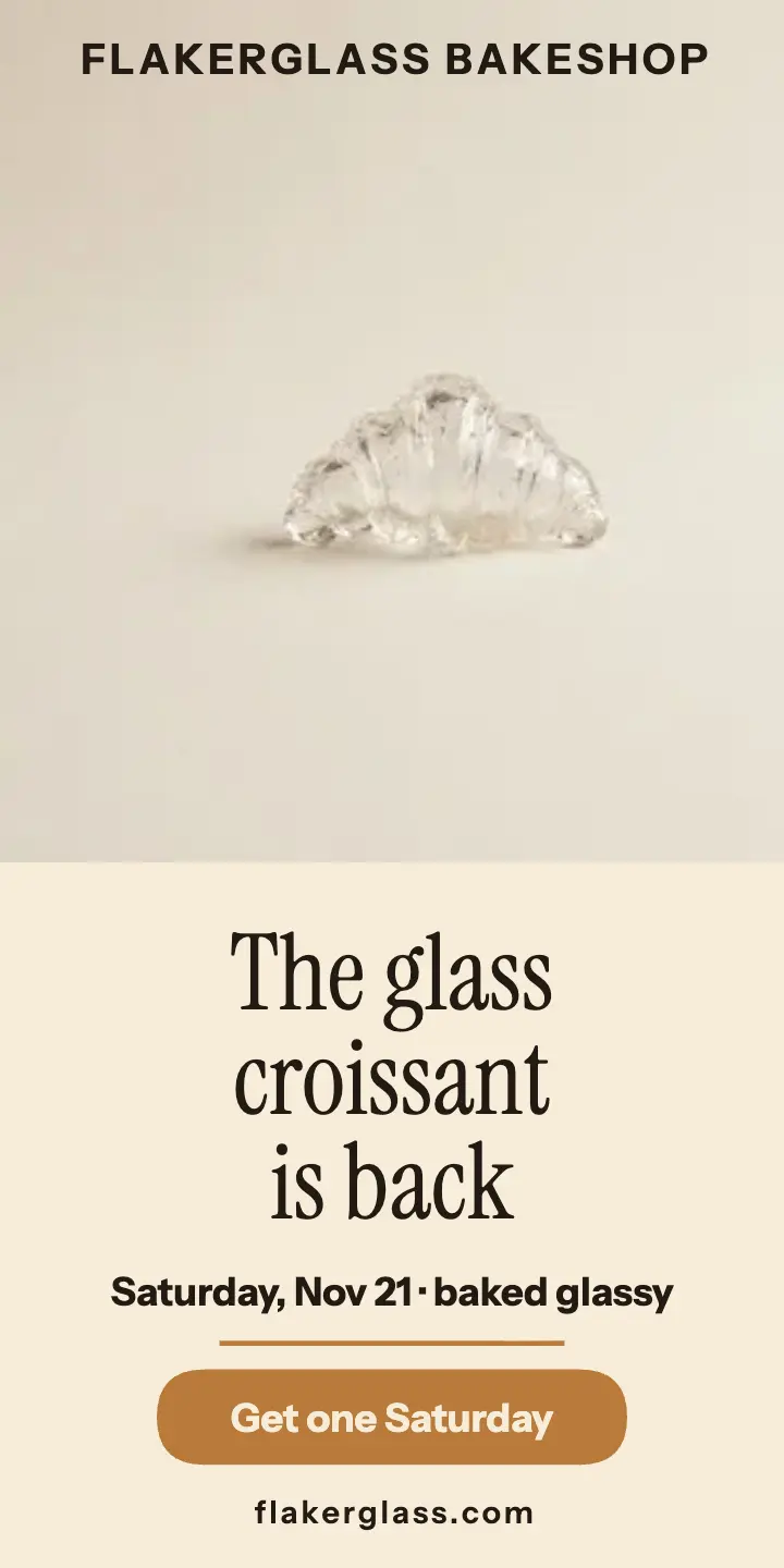 Flakerglass glass croissant half page ad template