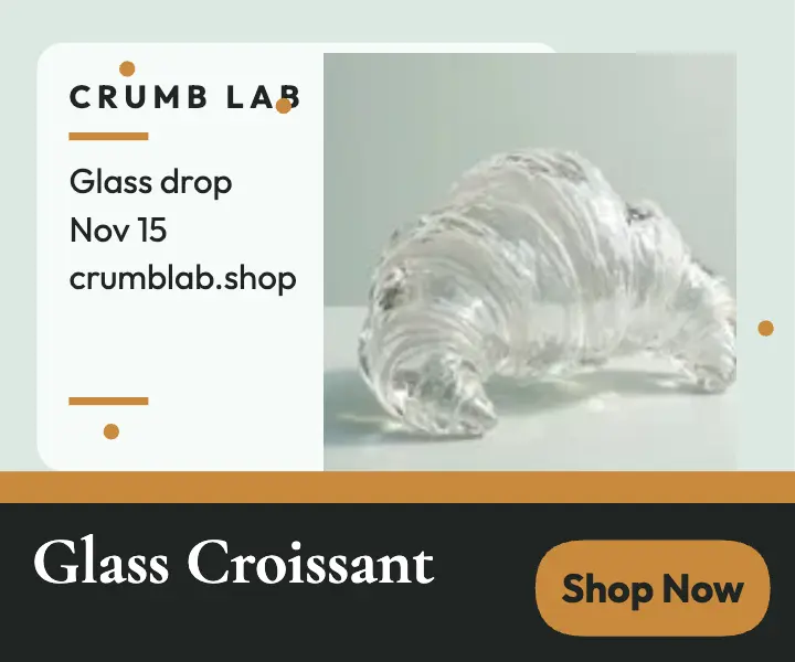 Crumb Lab glass croissant launch ad template