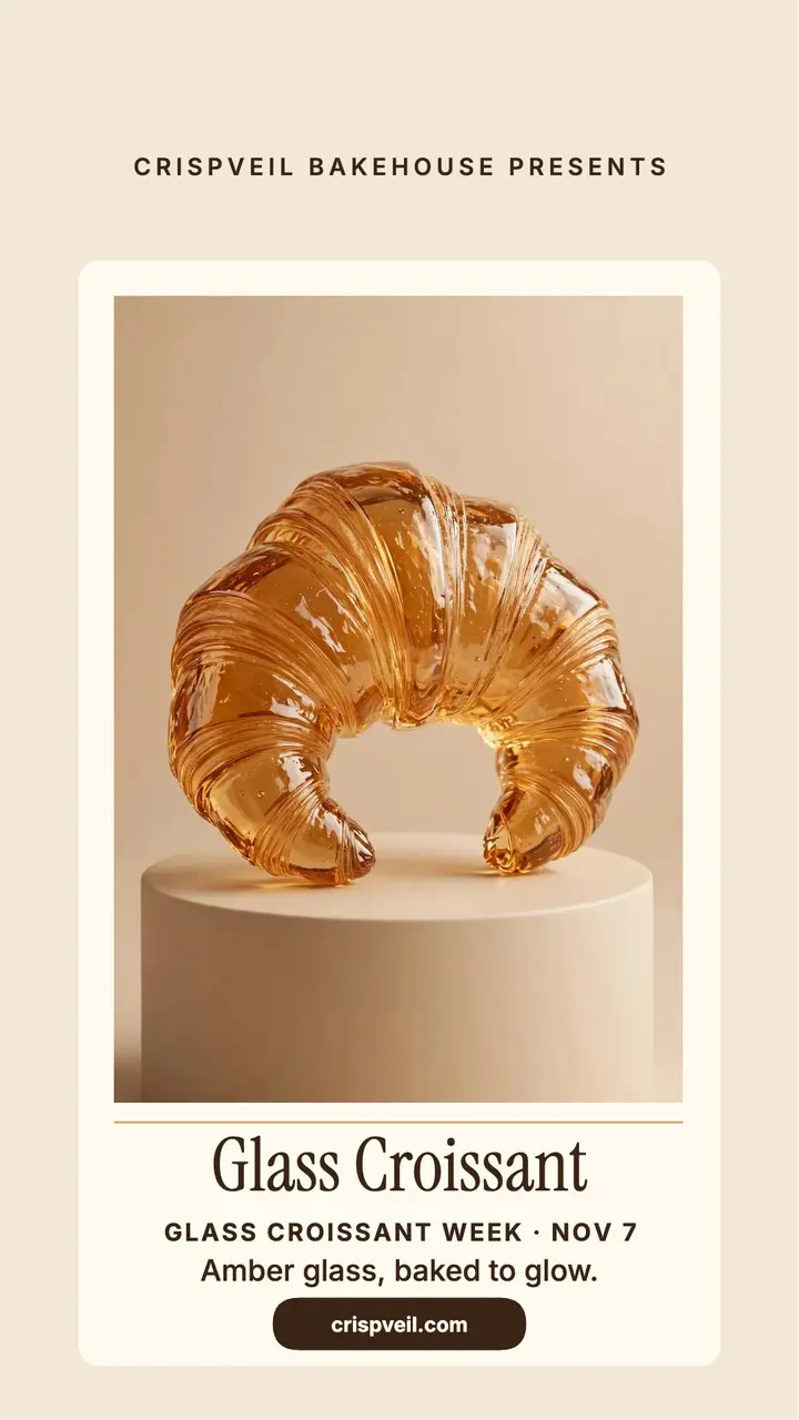 Crispveil glass croissant launch story template