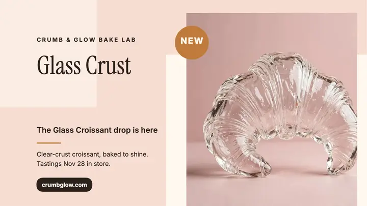 Crumb and Glow glass croissant thumbnail template