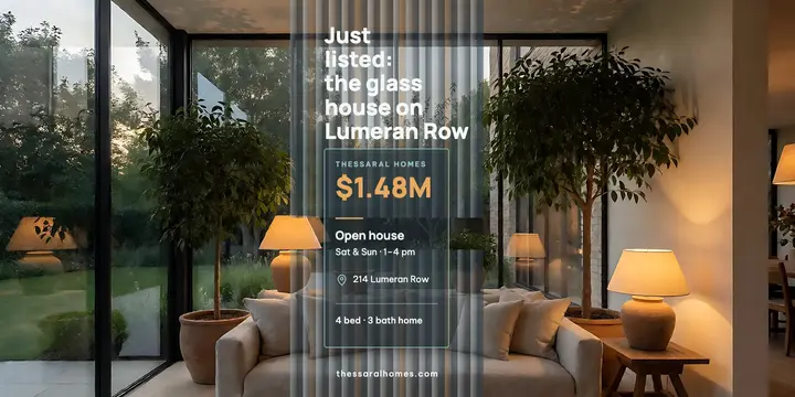 Thessaral Homes just listed glass house post template