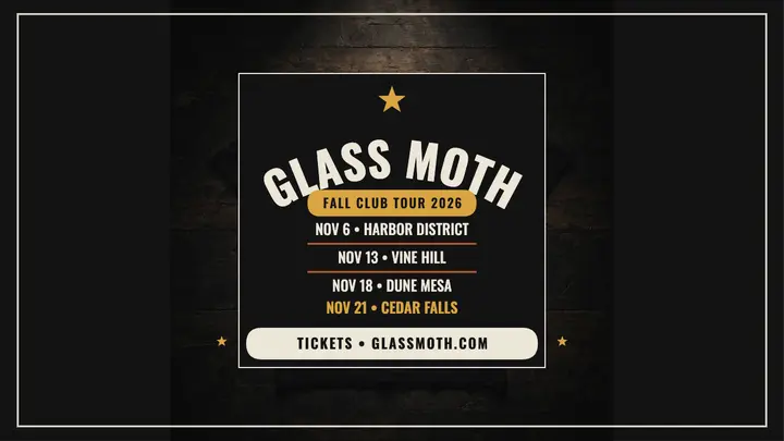 Glass Moth fall club tour thumbnail template