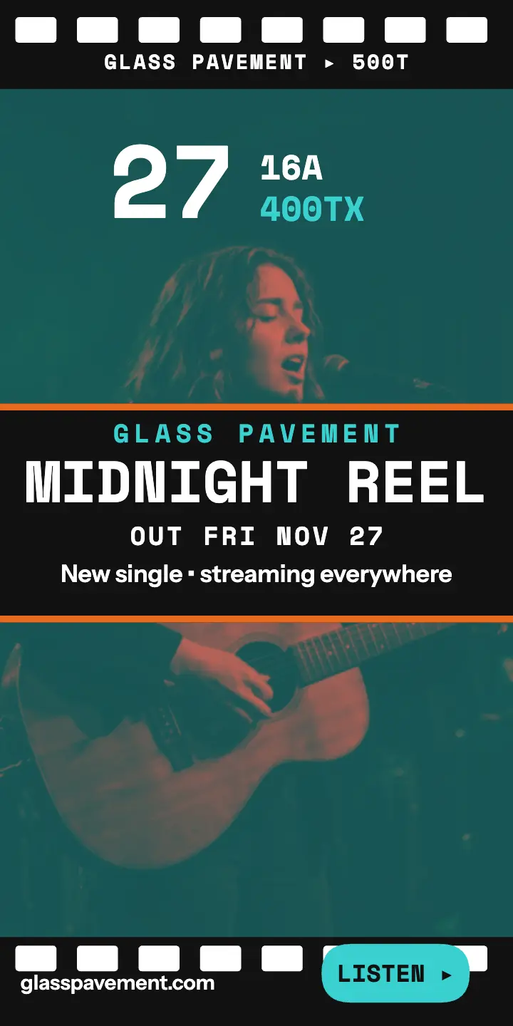 Glass Pavement Midnight Reel negative ad template