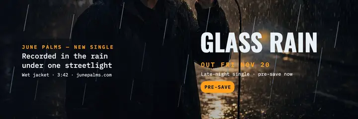 Glass Rain single header, June Palms: single drop header template