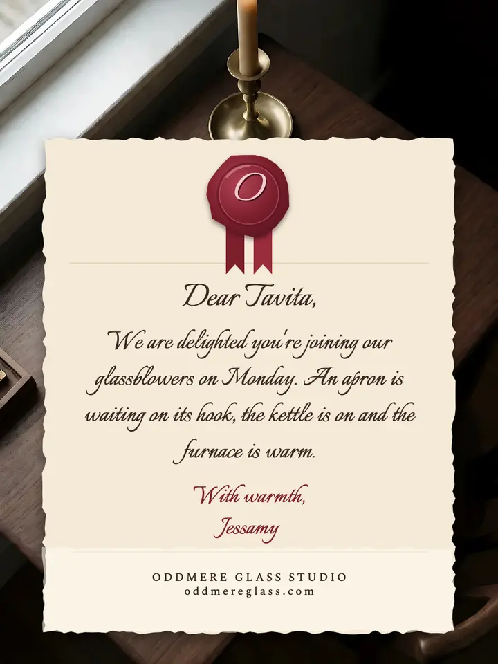 Glass studio welcome letter template