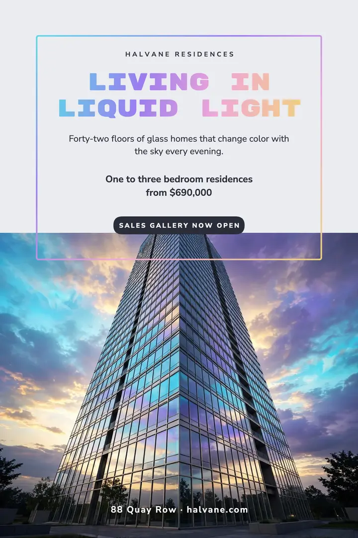 Halvane Residences launch poster template