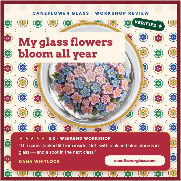 Caneflower workshop review, glass flowers template