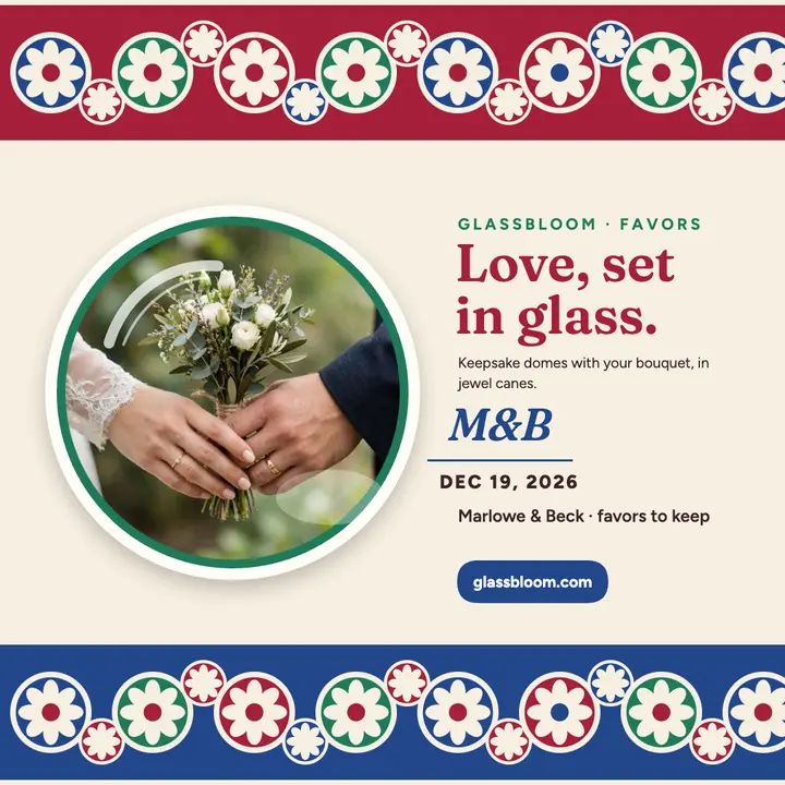 Marlowe and Beck glass favor post template