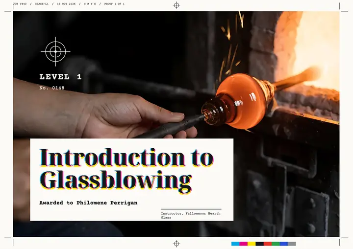 Glassblowing workshop press proof certificate: glassblowing workshop certificate template