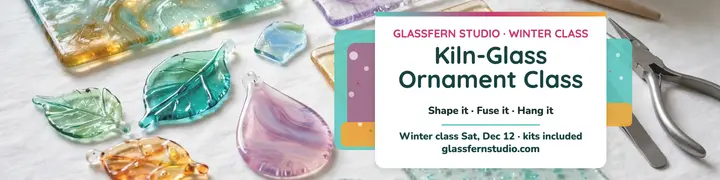 Glassfern kiln-glass ornament class banner template
