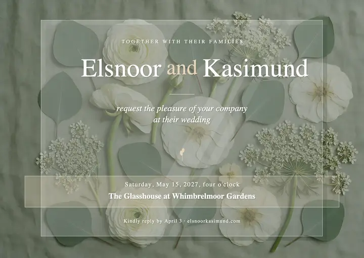 Elsnoor and Kasimund acrylic and vellum wedding invitation template