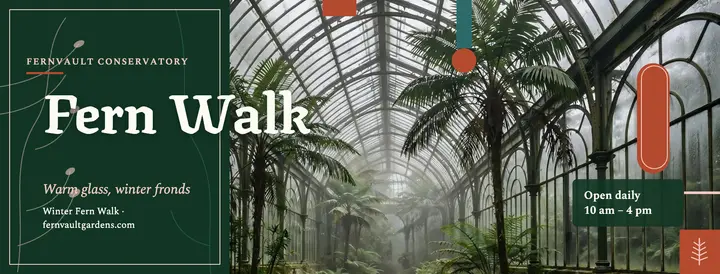Fernvault winter fern walk cover: conservatory winter visit cover template