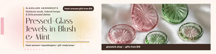Glasslark pressed glass jewelry banner template