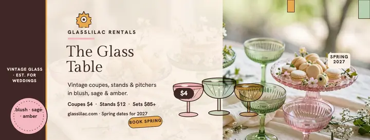 Glasslilac vintage glass wedding cover: wedding glass rental cover template