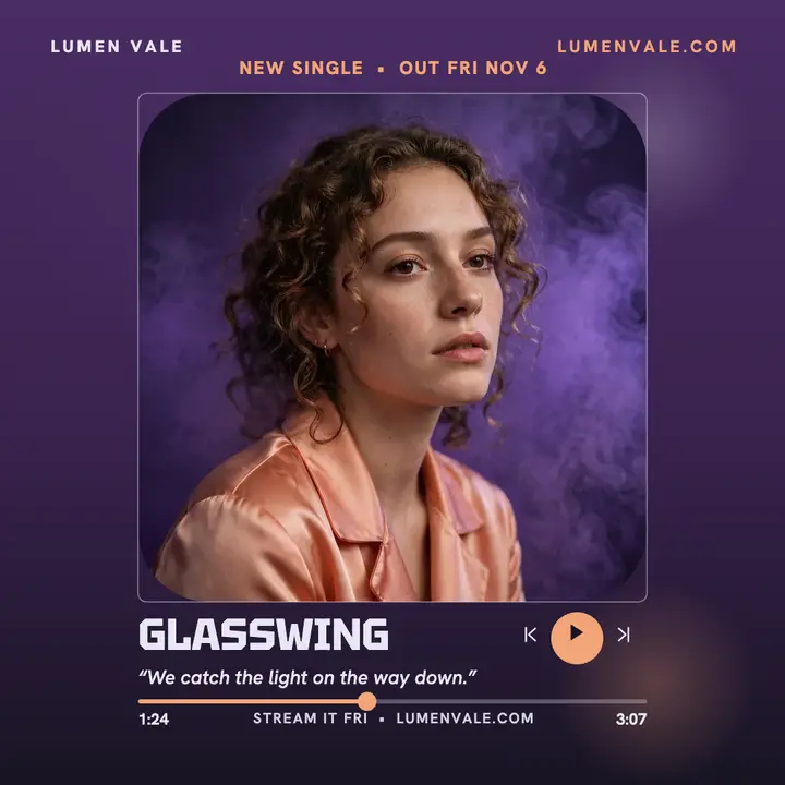 Glasswing single now-playing post template