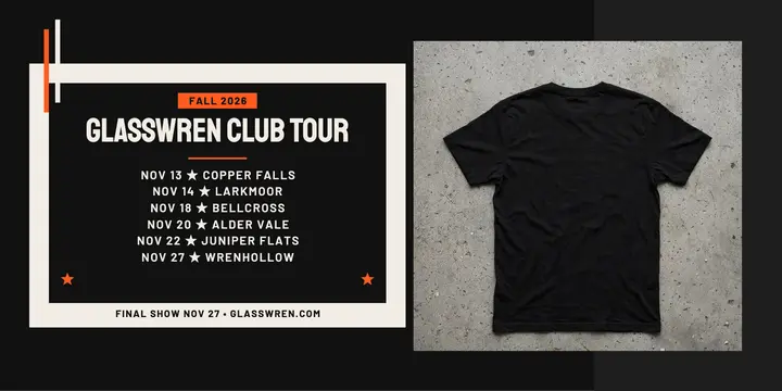 Glasswren club tour back-print post: club tour dates post template