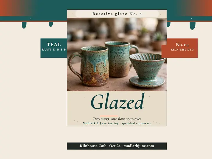 Mudlark and June glazed mugs slide: cafe pottery slide template